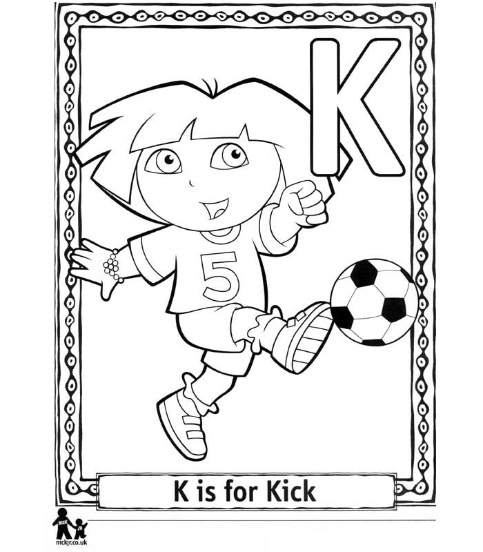 Print K Kick = Schieten kleurplaat